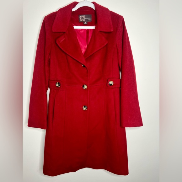 Red Anne Klein Coat - Picture 1 of 8